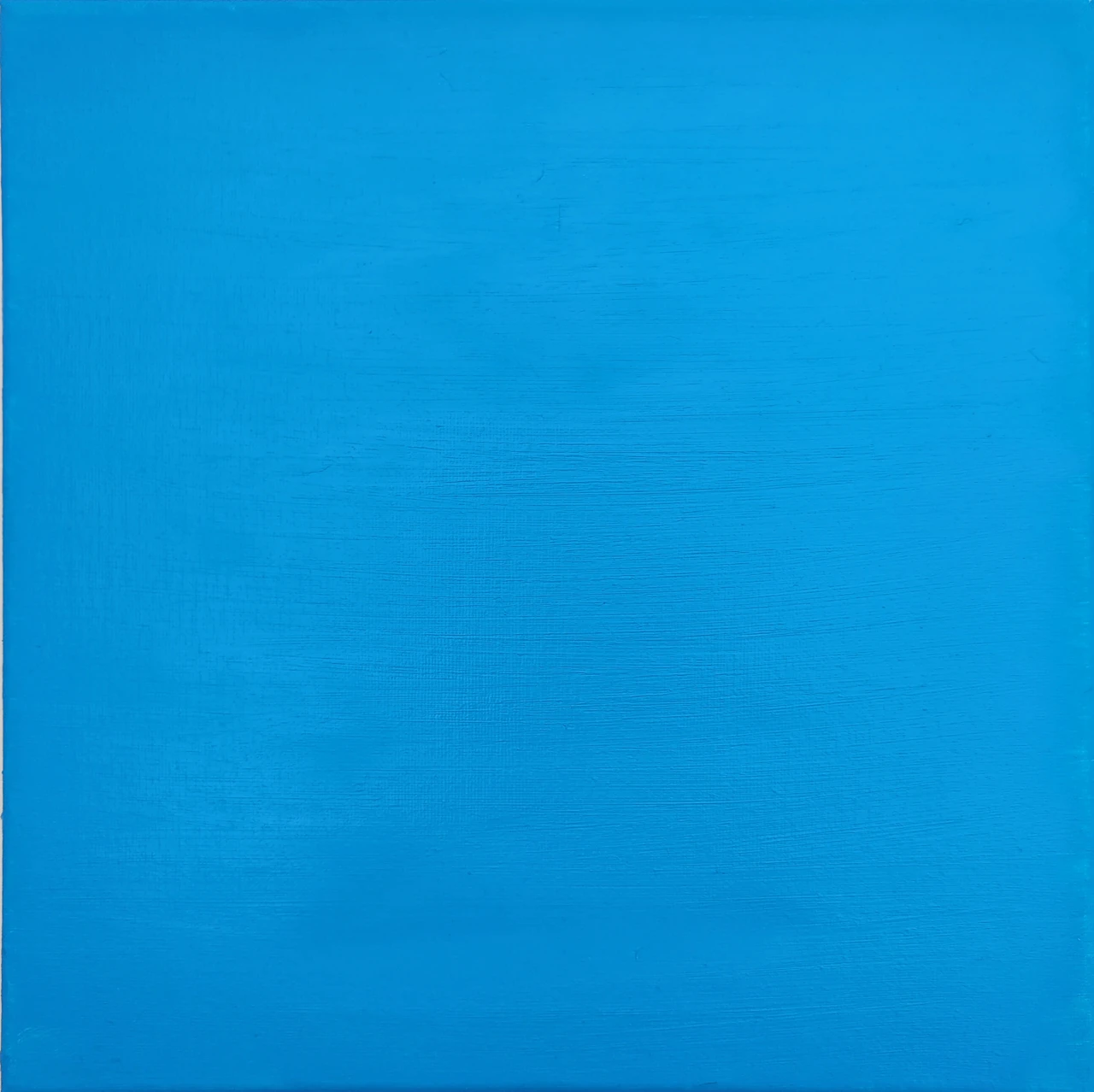 A quiet cyan field with subtle traces of the painted surface.